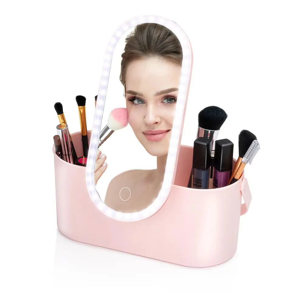 VivaGlow – Bærbar Makeup Taske med LED-spejl