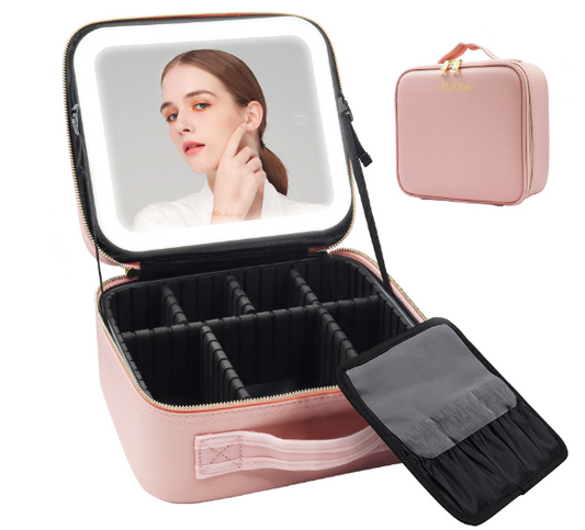 LumiGlow - Makeupväska med spegel och LED-ljus